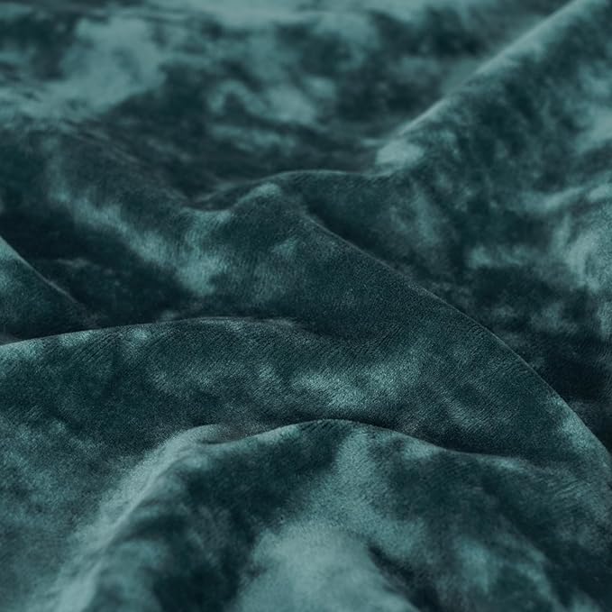 PHF Truly Velvet Fitted Sheet Only Twin Size, Luxury Super Soft Cozy Fuzzy Flannel Bottom Sheet, Deep Pocket Up to 16",Strenghth Elastic Band, Suitable for Fall Winter Spring, No Pillowcases, Teal