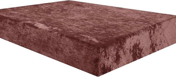 PHF Truly Velvet Fitted Sheet Only Twin Size, Luxury Super Soft Cozy Fuzzy Fleece Bottom Sheet, Deep Pocket Up to 16", Suitable for Fall Winter Spring, No Pillowcases, Rust Red/Burgundy