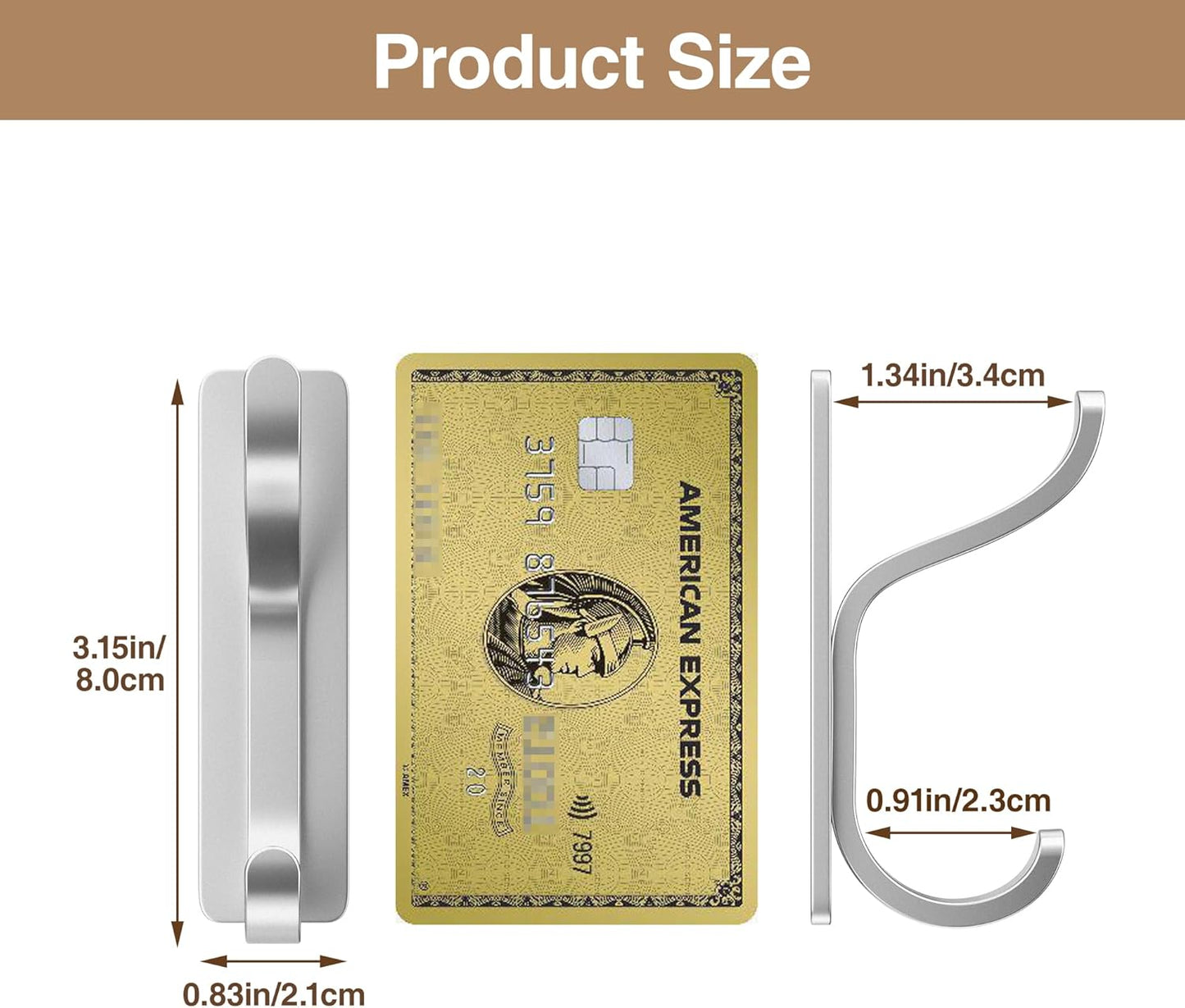 10-Pack Adhesive Wall Hooks for Hanging: Modern Silver Hooks Hold 13 LB, Sticky Wall & Door Hanger for Coats, Shower Towel, Bags, Backpack, Bathroom & Kitchen Utensils, Stainless, Metal