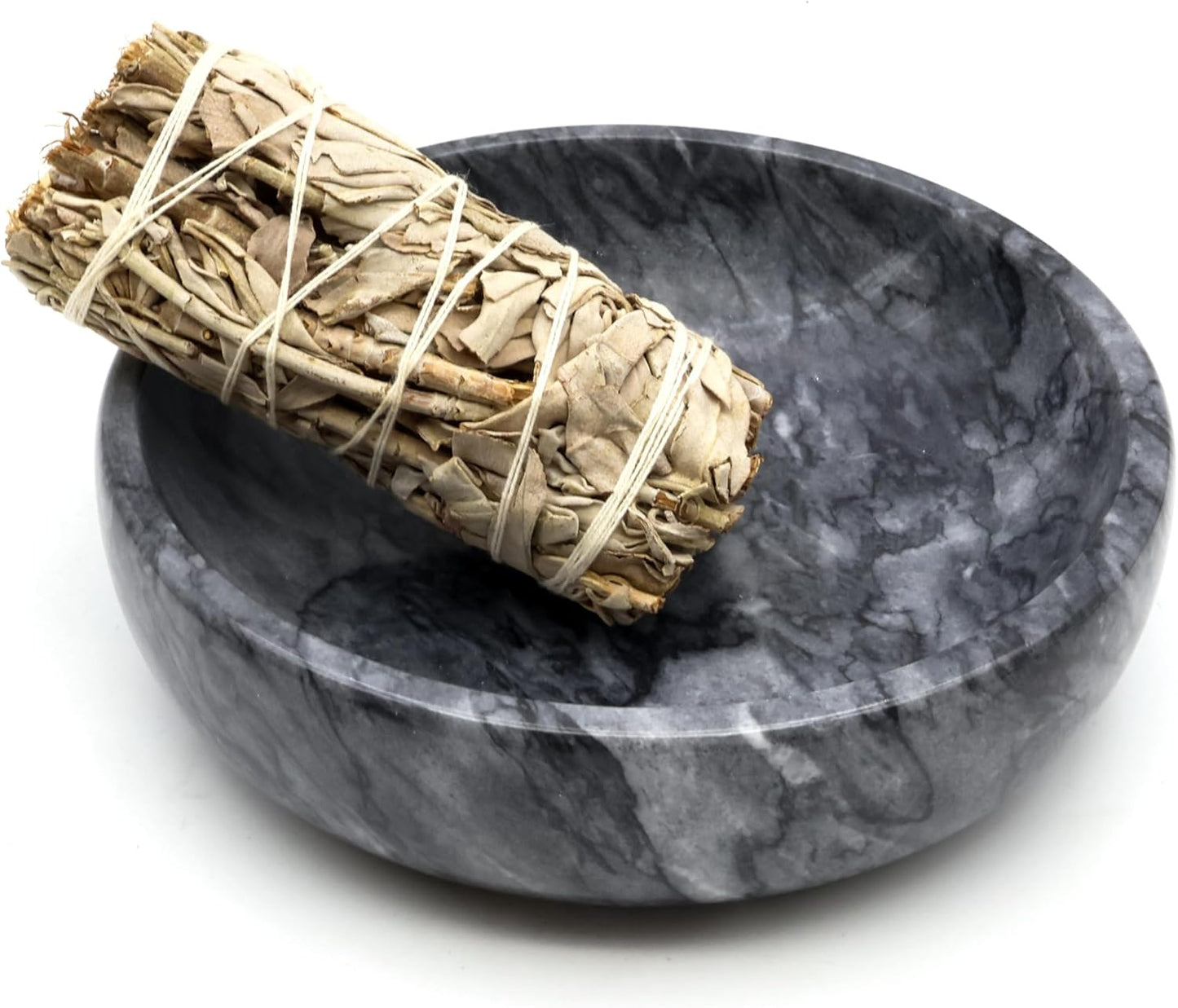 Natural Marble Incense Burner, Stick and Reflux Incense Holder, Handmade Stick Incense Burner, Ideal for Incense Smoking, Incense Burning and Decoration (Extra Large 5.91inBlack)