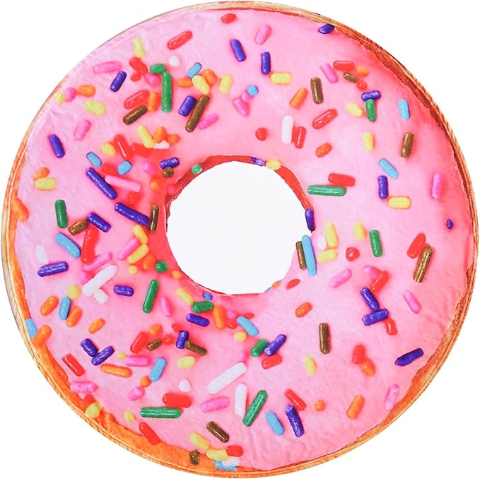 Vessia Pink Donuts Printed Throw Blanket, Realistic Funny Food Blanket for Adults and Kids, 300GSM Soft Giant Donuts Throw for Couch, Sofa, Bed, Fun Decor for All Seasons (60 inches)