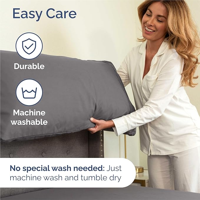Split King Size 5 Piece Sheet Set - Comfy Breathable & Cooling Bed Sheets Set - Hotel Luxury Bedding for Women, Men, Kids, Teens, Boys & Girls - Deep Pockets, Soft, Wrinkle Free - Oeko-Tex - Dark Grey