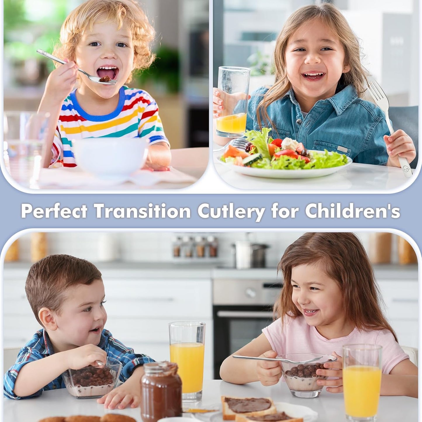 DRKIO Stainless Steel Toddler Forks Set - 12 Pieces Kids Forks Set Children Safe Food Grade Kids Silverware Small Forks Metal Toddler Utensils Dishwasher Safe Mirror Polished