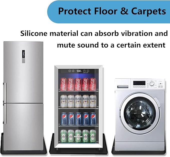 Mini Fridge Mat, 24x24 Inch Silicone Protective Drip Tray with Raised Edge - Leak Proof Floor Guard for Water Dispenser, Washer, Dryer, Pet Bowls - Easy Clean & Foldable