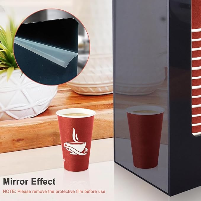 MYITYARD Coffee Cup Holder, Cup and Lid Organizer fits 5 to 16 oz Disposable Paper & Plastic Cups, Cup Dispenser Countertop, Acrylic Cup Storage for Home, Kitchen, Office (4 Compartment)