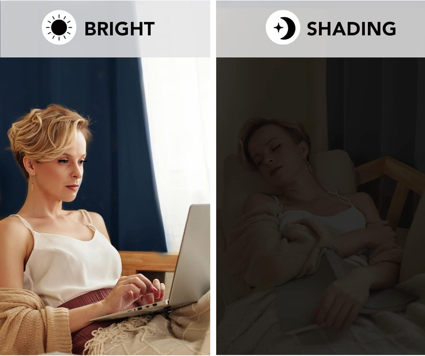 Deconovo Blackout Curtains for Bedroom – Set of 2 42W x 63L Inch Thermal Insulated & Noise Reducing Panels–Home Window Room Darkening Sustainable Grommet Drapes for Living Room and Nursery, Navy Blue