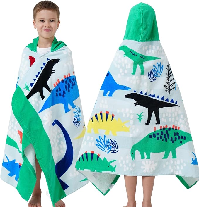 Kids Bath Towels, Kids Towel Girls Boys Hooded Beach,Bathroom,Pool Swim Towels 30 × 50 INCH Large Size Ultra Absorbent Cute Cartoon Animal Full Vitality 100% Cotton Wearable Wrap for Child