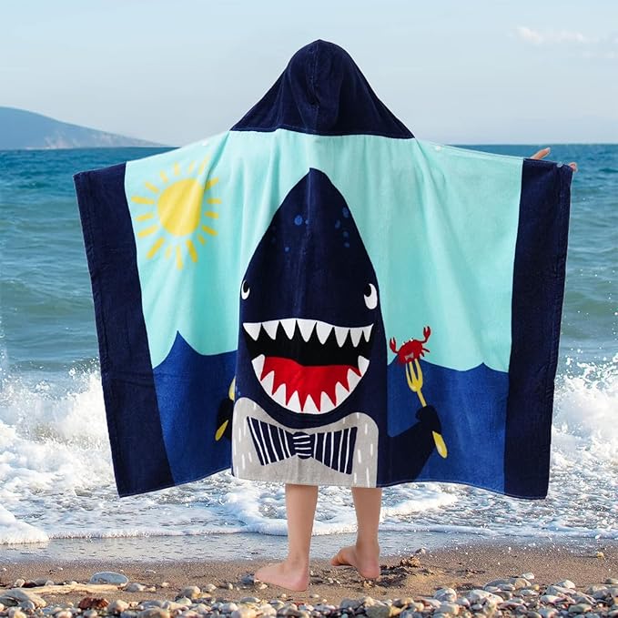 Kids Bath Towels, Kids Towel Girls Boys Hooded Beach,Bathroom,Pool Swim Towels 30 × 50 INCH Large Size Ultra Absorbent Cute Cartoon Animal Full Vitality 100% Cotton Wearable Wrap for Child