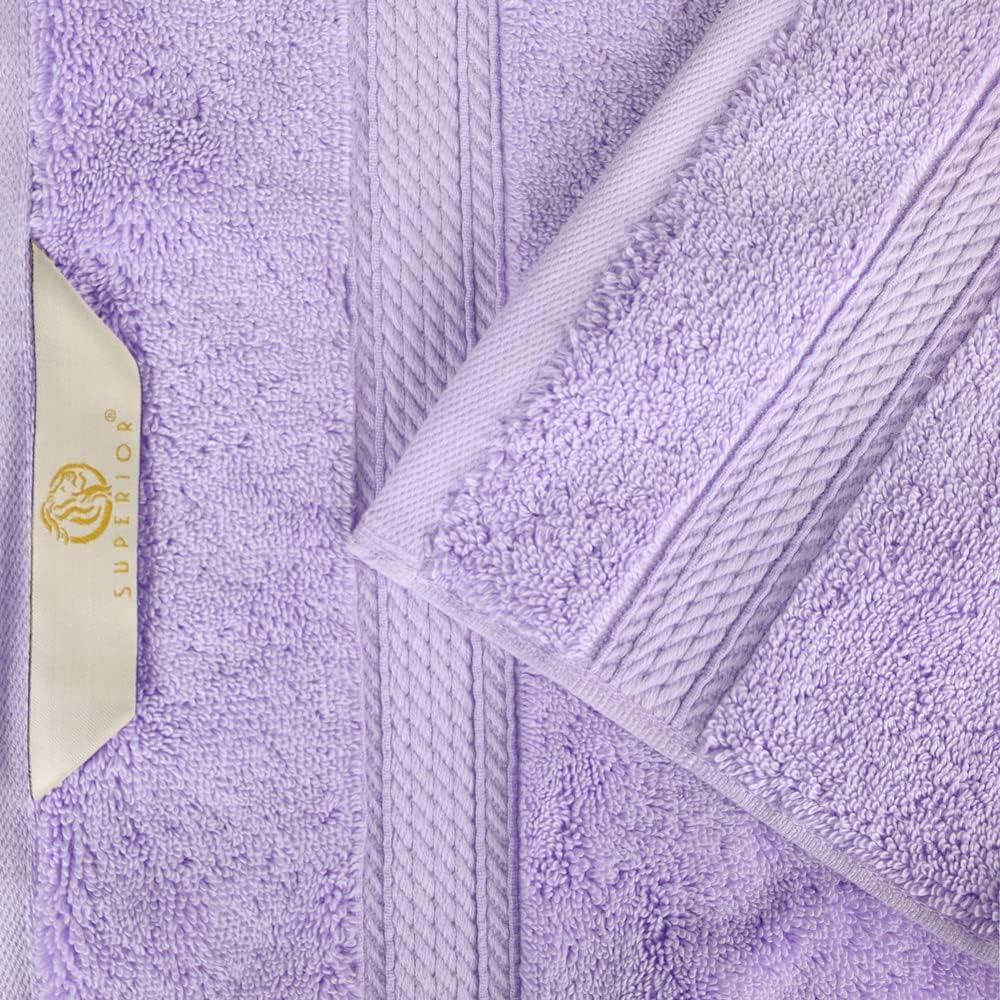 Superior Egyptian Cotton Pile Face Towel/Washcloth Set of 6, Ultra Soft Luxury Towels, Thick Plush Essentials, Absorbent Heavyweight, Guest Bath, Hotel, Spa, Home Bathroom, Shower Basics, Purple