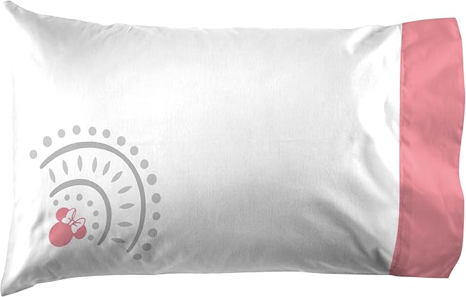 Jay Franco Kids Sheet Set with Fitted, Flat Sheets & Pillow Cover - Ultra-Soft Bedding with Pillowcase for Room Decor, White - Minnie Mouse, 3 Piece Twin