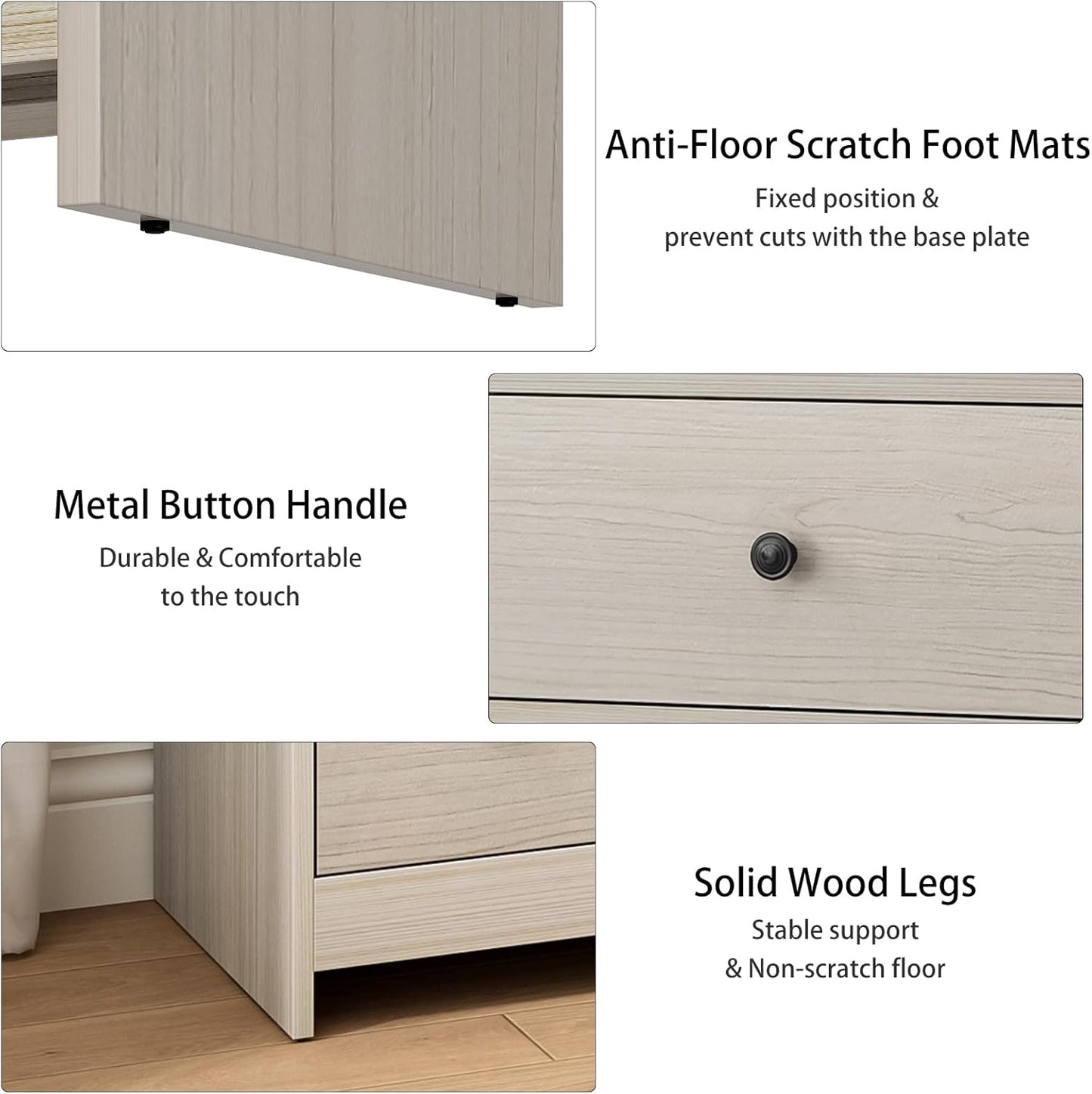 JOZZBY 7 Drawer Dresser for Bedroom, 55 Inch Natural Wooden Large Dresser with Metal Knob, Modern Chests of Deep Drawers Organizer for Home Office, Hallway