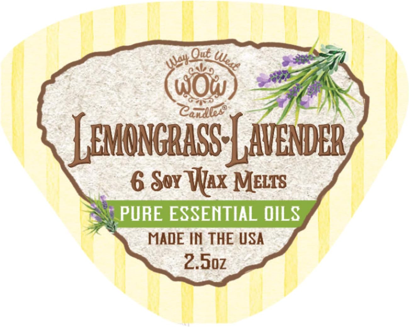 Scented Wax Melts for Wax Warmers - Highly Fragrant Air Freshener - 4 Pack Set of 6 Melt Cubes with Essential Oils - Made in USA by Way Out West Candles (4, Lemongrass-Lavender)