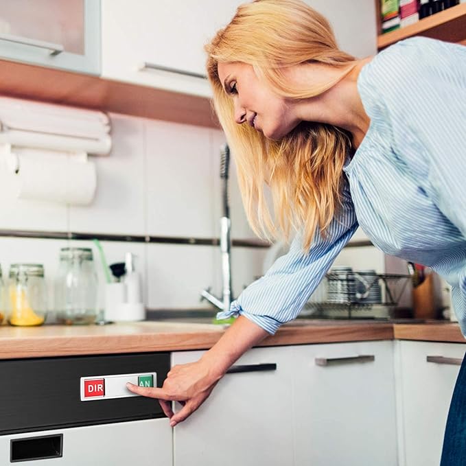 Dishwasher Magnet Clean Dirty Sign Shutter Only Changes When You Push It Non-Scratching Strong Magnet or Adhesive Options Indicator Tells Whether Dishes are Clean or Dirty (Gray/White)