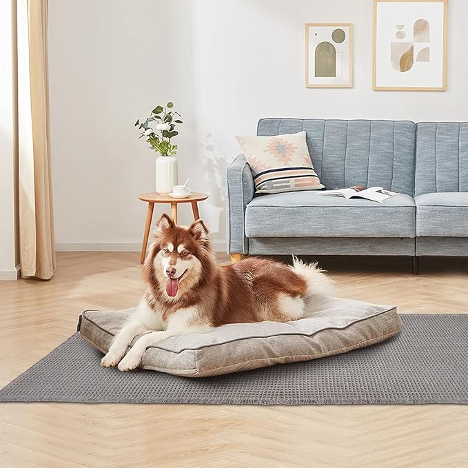 ZALL Grey Waffle Bath Mat,Super Absorbent Non Slip Long Bathroom Runner Rug,Gray 24X72inch,Machine Washable Ultra Soft Floor Mats