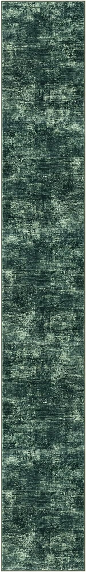 IOHOUZE Abstract Runner Rug 3x20 Ft Extra Long Washable Runners for Hallways, Non Slip Kitchen Runner Printed Faux Wool Entryway Runner Indoor, Modern Abstract Floor Carpet for Hall Stair, Dark Green