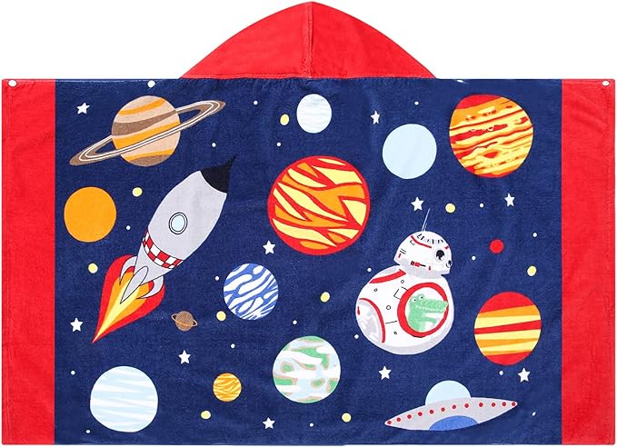 Kids Bath Towels, Kids Towel Girls Boys Hooded Beach,Bathroom,Pool Swim Towels 30 × 50 INCH Large Size Ultra Absorbent Cute Cartoon Animal Full Vitality 100% Cotton Wearable Wrap for Child