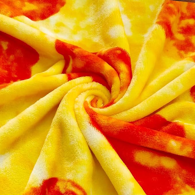 Vessia Pizza Printed Throw Blanket, Realistic Funny Round Food Blanket for Adults and Kids, 300GSM Novelty Pepperoni Pizza Throw for Couch, Sofa, Bed, Fun Comfy Cozy Gifts for Boys, Girls, 71 inches