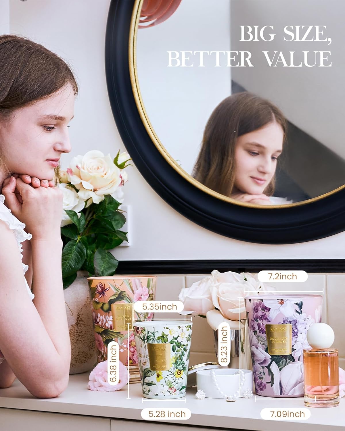 M&SENSE Roasted Coffee Scented Candle, Soy Natural Wax Candles, 14.1oz 60H Burn Time Slow Burning, Stress Relief Home Fragrance Housewarming Gifts