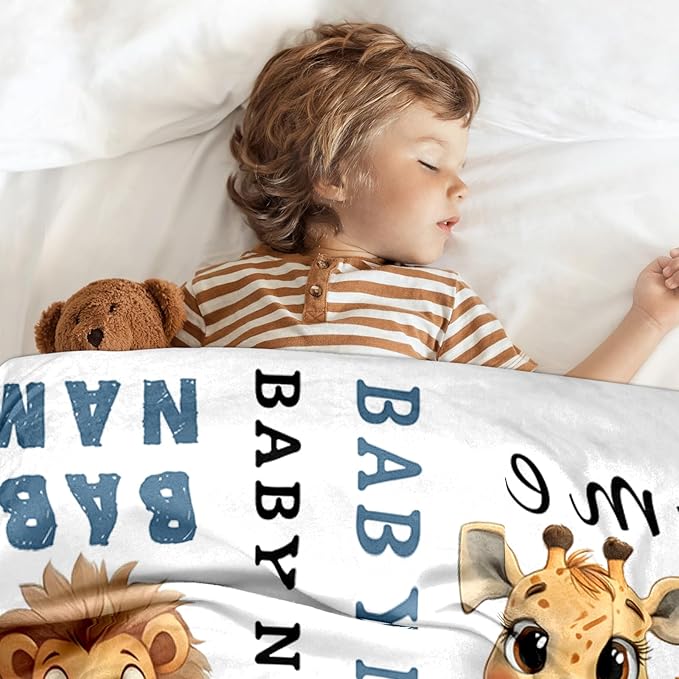 Ship Next Day, Custom Name Blanket - Printed in USA, Personalized Baby Blankets for Girls, Baby Blanket with Name, Ultra-Soft Cozy Fleece Blankets, Gifts for Boys & Girls Kids Teen Girl New Mom