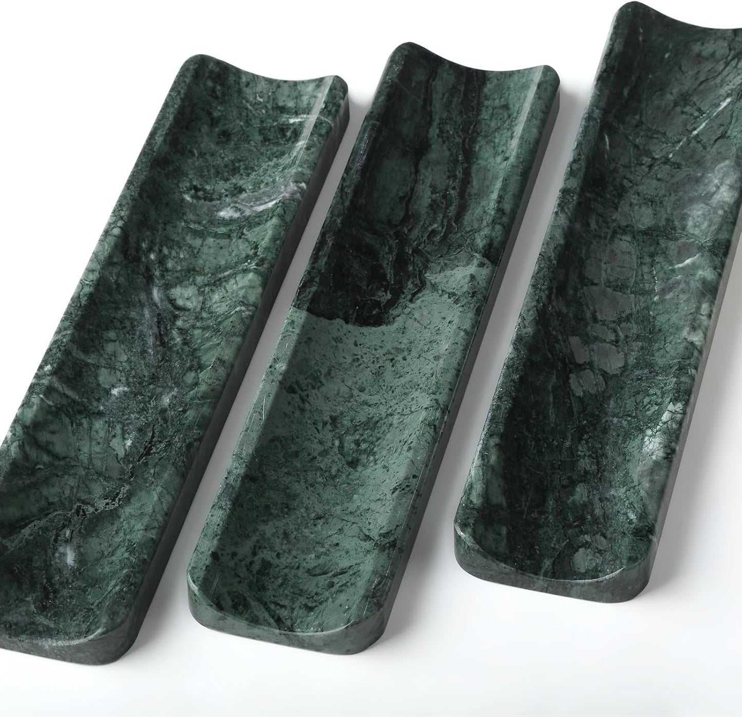 Koville Luxury Natural Indian Marble Incense Holder, Incense Holders for Sticks, Incense Burner Holder, Ideal for Meditation and Relaxing, Easy to Clean(Indian Green)