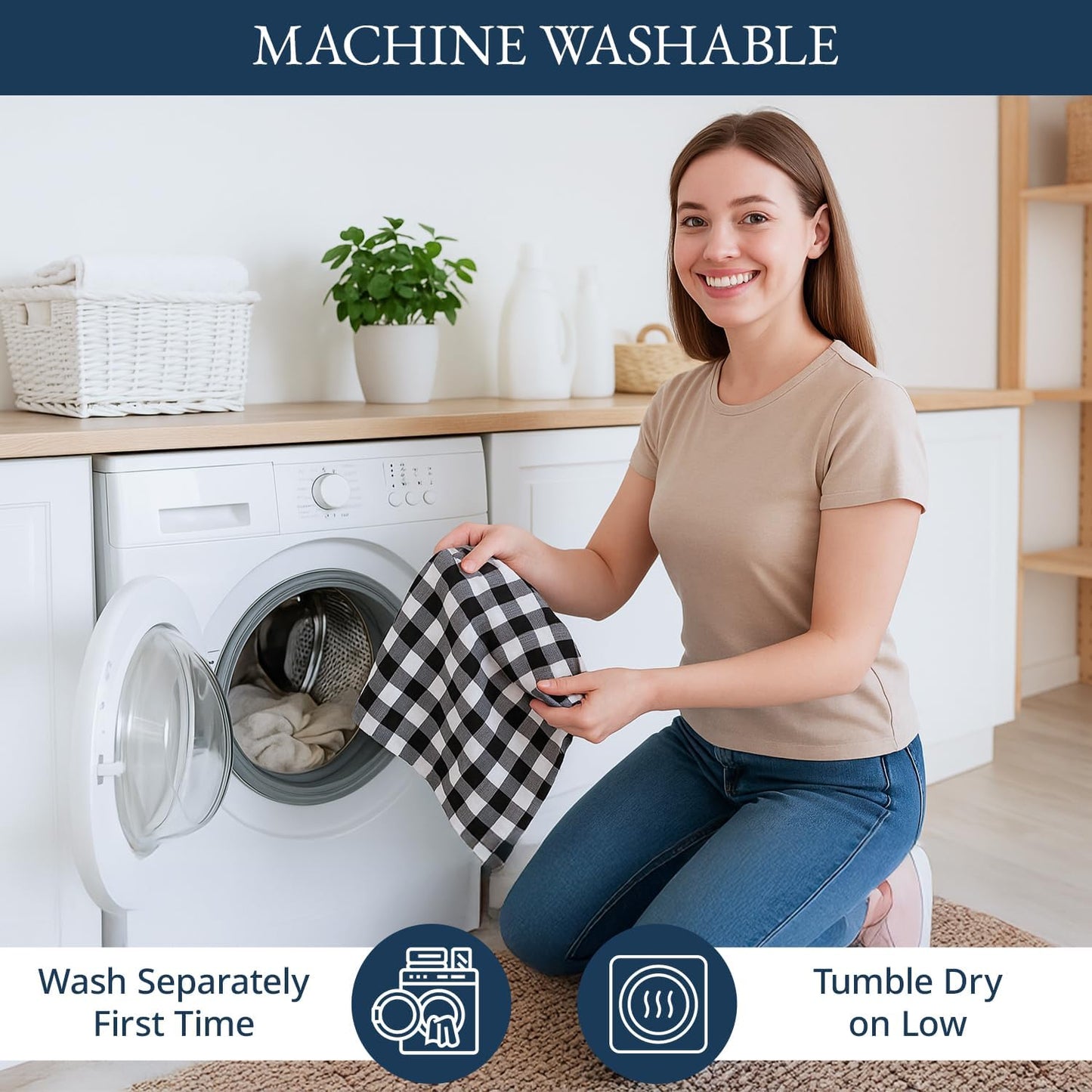 LANE LINEN Kitchen Dish Towels Set of 12 – 18”x28” Soft & Quick-Drying Hand and Tea Towels, Premium Decorative Kitchen Towel – Black