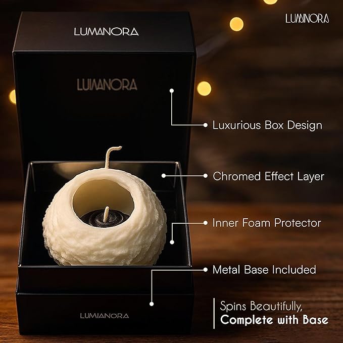 Spiral Cool Decorative Candle, Velas Decorativas, Spiral Melt Light, Spinning Burning, Spinning Gifts Unique Candle, Cool Candles, Soy, Beeswax, Fun Candles Spinner (Winter White - Vanilla)
