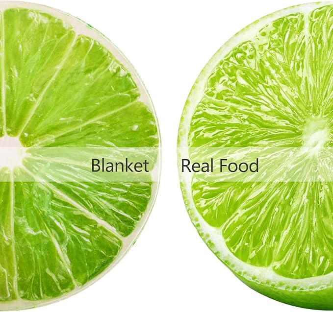 Vessia Lime Throw Blanket, Realistic Funny Food Blanket for Adults and Kids, 300GSM Soft Throw for Couch, Sofa, Bed, Fun Home Decor for All Seasons, 60 inches