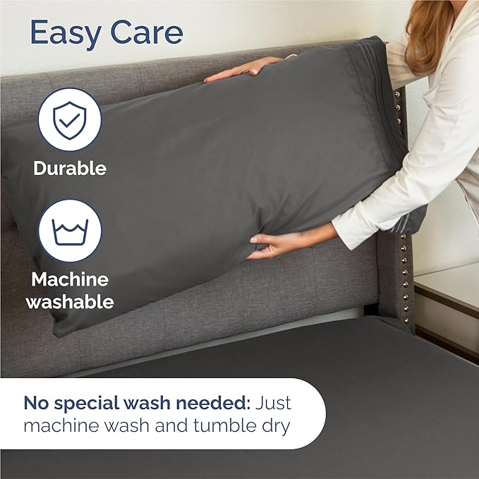Split King Size 5 Piece Sheet Set - Comfy Breathable & Cooling Bed Sheets Set - Hotel Luxury Bedding for Women, Men, Kids, Teens, Boys & Girls - Deep Pockets, Soft, Wrinkle Free - Oeko-Tex - Charcoal