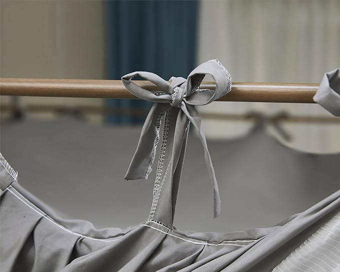 4 Corners Post Princess Curtain Bed Canopy Double Layer Cozy Mosquito Net Mesh and Cloth for Girls Adults Bedroom Decoration (Double-Grey/White, 78" W*86" L*82"*H/(King))