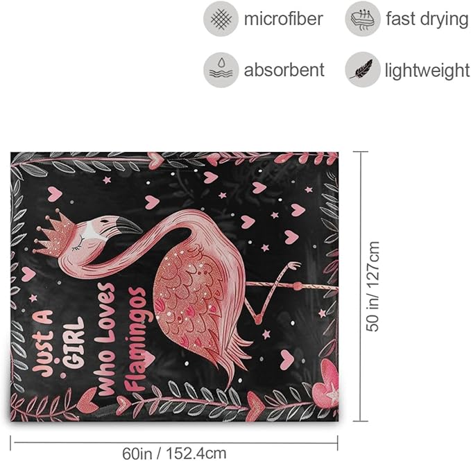 Throw Blanket for Teens Boys Girls and Adults Soft Warm Cozy Funny Midweight Food Flannel Blankets for Couch Sofa Bed Camping Travel Home Decor 50" X 60" (Flamingo, 50x60 inch)