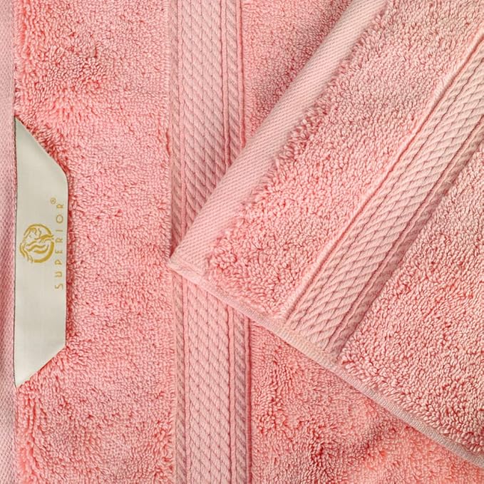 Superior Egyptian Cotton Pile Face Towel/Washcloth Set of 6, Ultra Soft Luxury Towels, Thick Plush Essentials, Absorbent Heavyweight, Guest Bath, Hotel, Spa, Home Bathroom, Shower Basics, Tea Rose