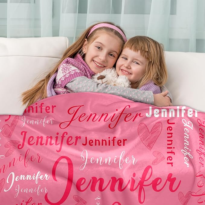 Ship Next Day, Custom Name Blanket - Printed in USA, Personalized Baby Blankets for Girls, Baby Blanket with Name, Ultra-Soft Cozy Fleece Blankets, Gifts for Boys & Girls Kids Teen Girl New Mom