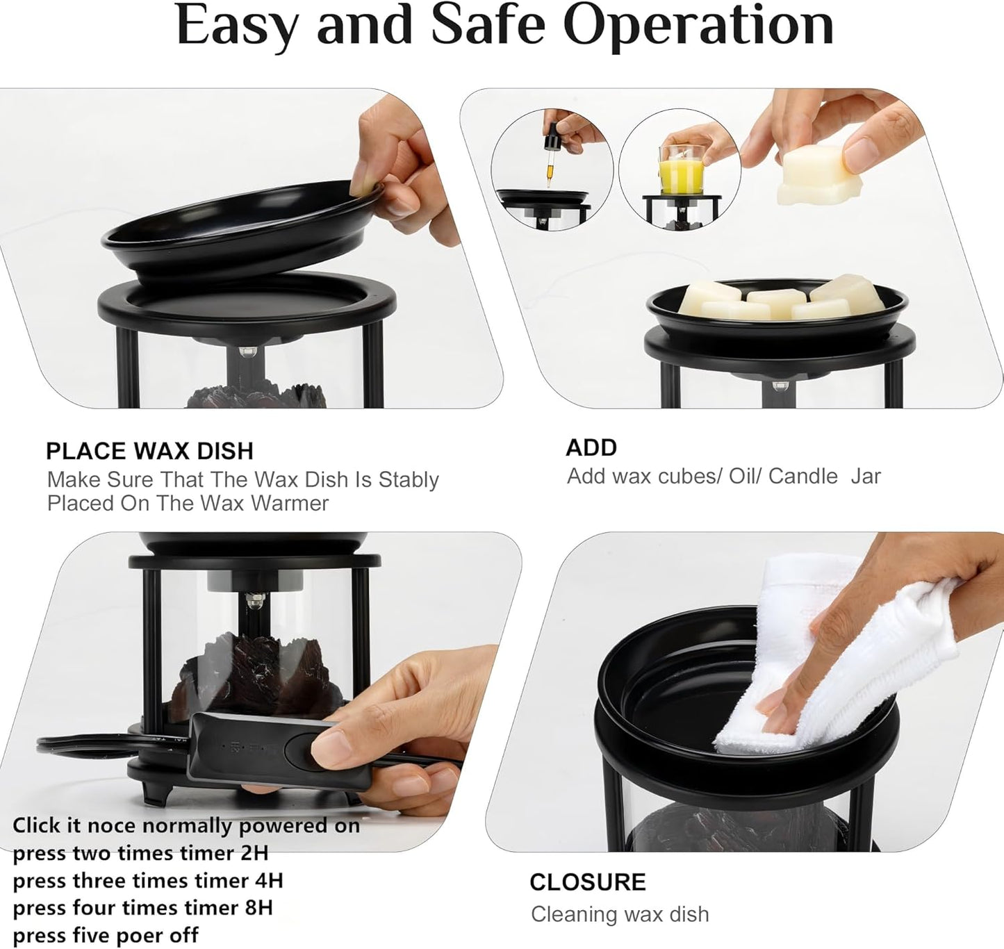 Wax Melt Warmer with Timer,Campfire Wax Warmer,3-in-1 Oil Burner Electric Candle Wax Warmer,Wax Warmer for Scented Wax Melts,Wax Melter Fragrance Warmer for Home Office Bedroom Gifts & Decor