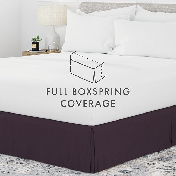 Linen Market Bed Skirt - Ultra Soft Microfiber - Easy Fit with 14 Inch Tailored Drop - Hotel Quality, Shrinkage & Fade Resistant - Bed Cover - Twin XL Bed Skirts - Bedroom Décor - (Twin XL, Purple)