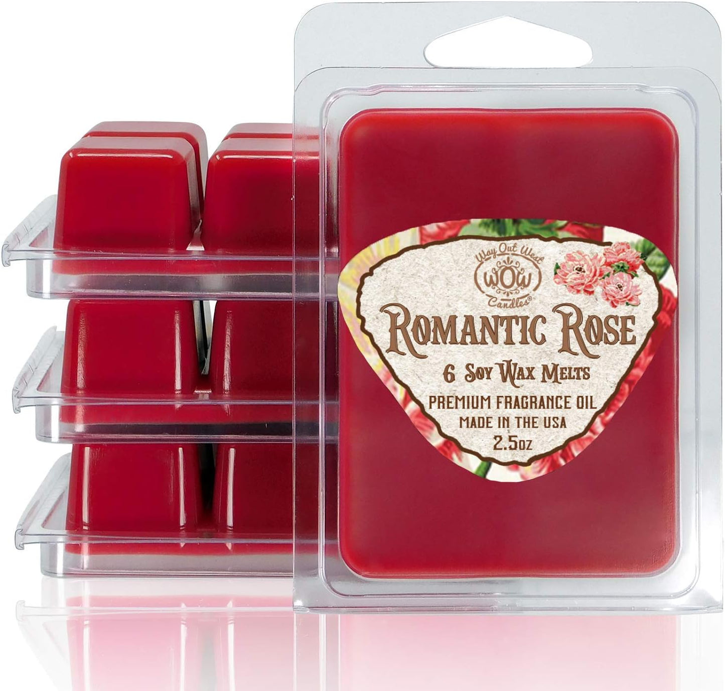 Scented Wax Melts for Wax Warmers - Highly Fragrant Air Freshener - 4 Pack Set of 6 Melt Cubes - Love Gift- Made in USA (4, Romantic Rose)