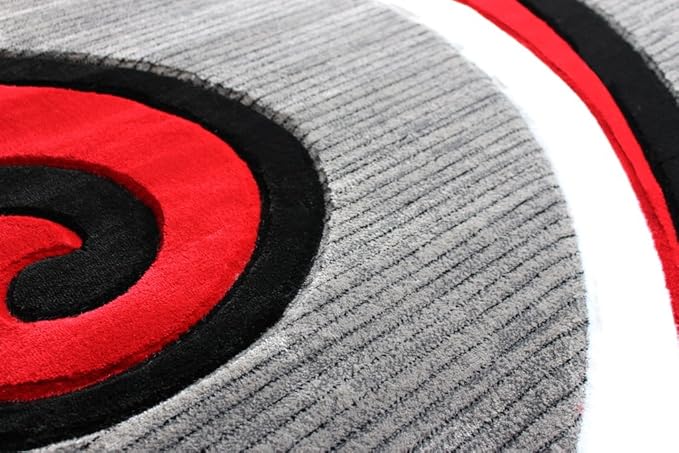 Masada Rugs, Sophia Collection Hand Carved Area Rug Modern Contemporary Red White Grey Black (5 Feet 3 Inch X 7 Feet)