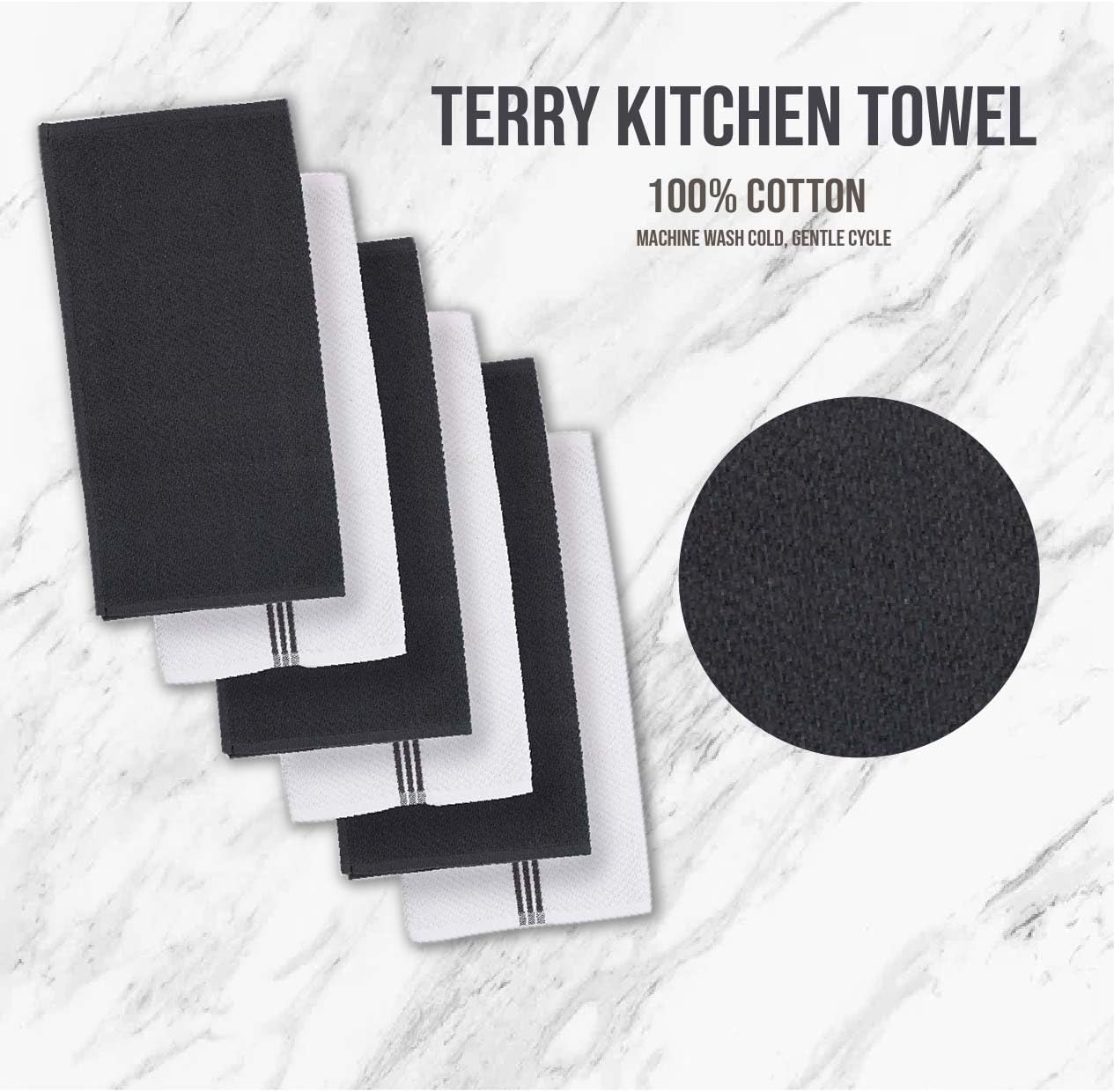LANE LINEN Kitchen Towels and Dishcloths Sets - 16 Pc Kitchen Essentials for New Home, Heat Resistant Silicone Oven Mitts & Pot Holder, Absorbent Terry Hand Towels & Dish Towel - Grey
