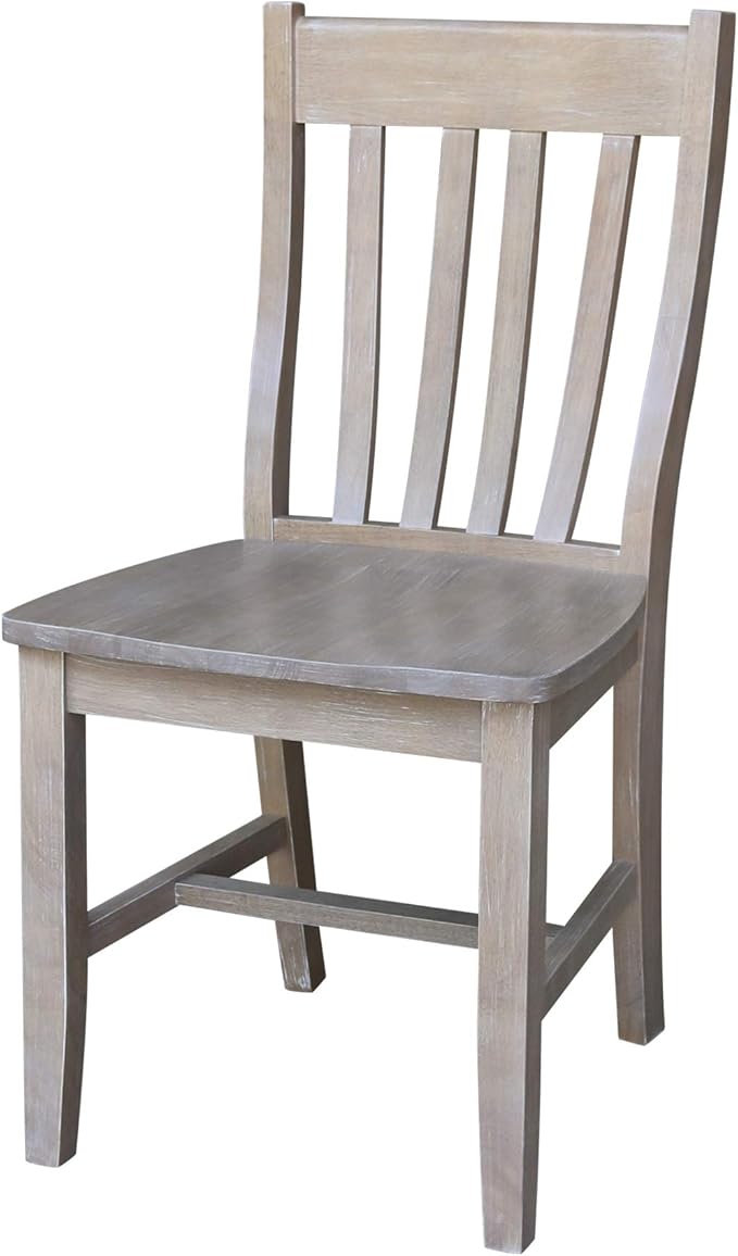 International Concepts Set of Two Cafe Dining Chairs, Washed Gray Taupe