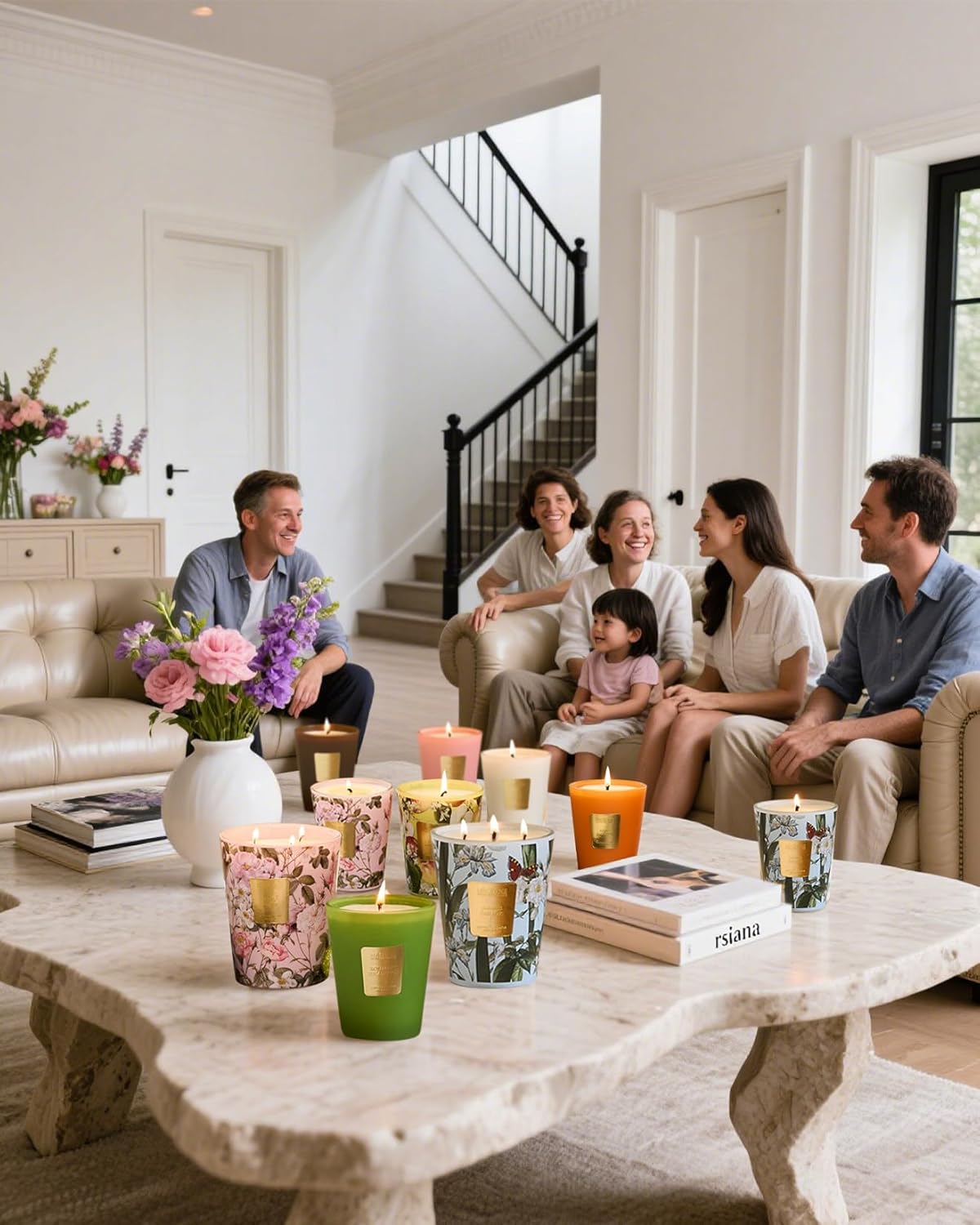 M&SENSE Amber Jasmine Scented Candle, Soy Candles 14.1oz 60H Slow Burning, Aromatherapy Stress Relief Home Fragrance Housewarming Gifts