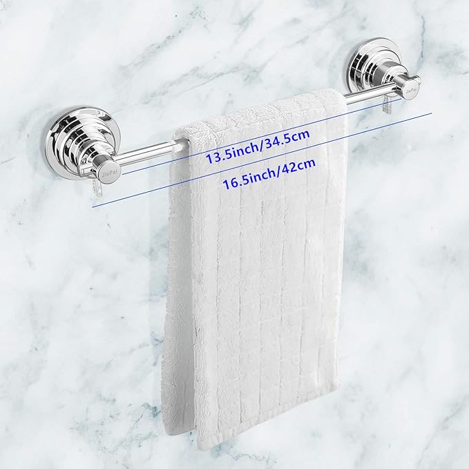 JiePai Suction Cup Towel Bar 16 Inch,Removable Vacuum Suction Towel Holder Suction Towel Rack for Bathroom Kitchen