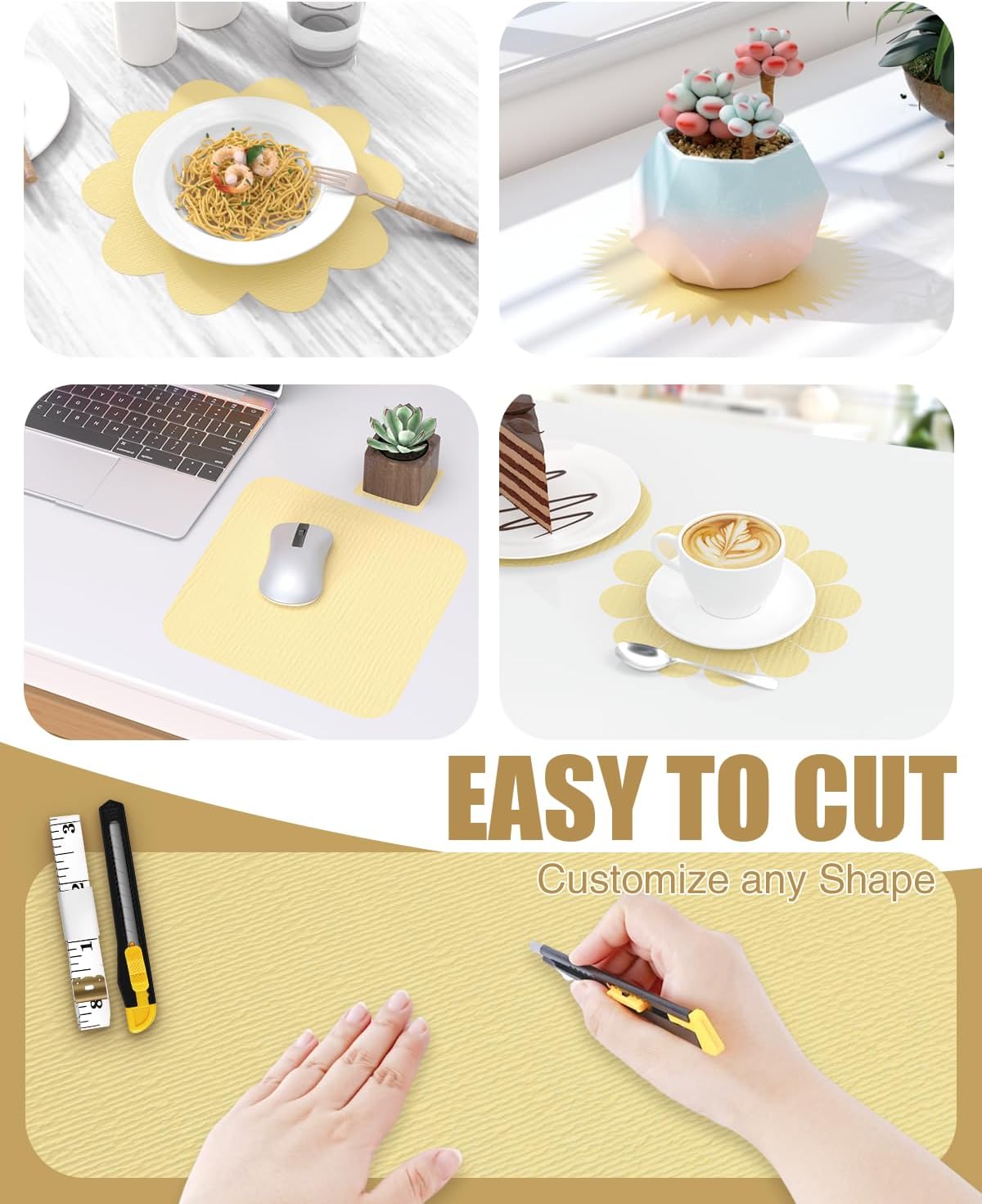 Drawer and Shelf Liner, Non-Adhesive Kitchen Cabinet Liners, Non Slip Shelf Paper Waterproof Washable Thickened for Dresser Pantry Shelve Bathroom Protector