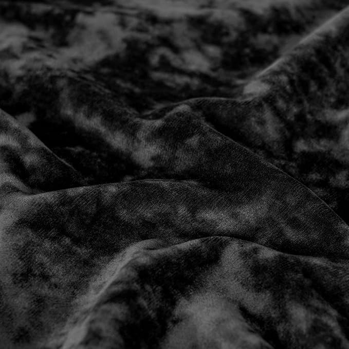 PHF Truly Velvet Fitted Sheet Only King Size, Luxury Super Soft Cozy Fuzzy Flannel Bottom Sheet, Deep Pocket Up to 16",Strenghth Elastic Band,Suitable for Fall Winter Spring, No Pillowcases, Black