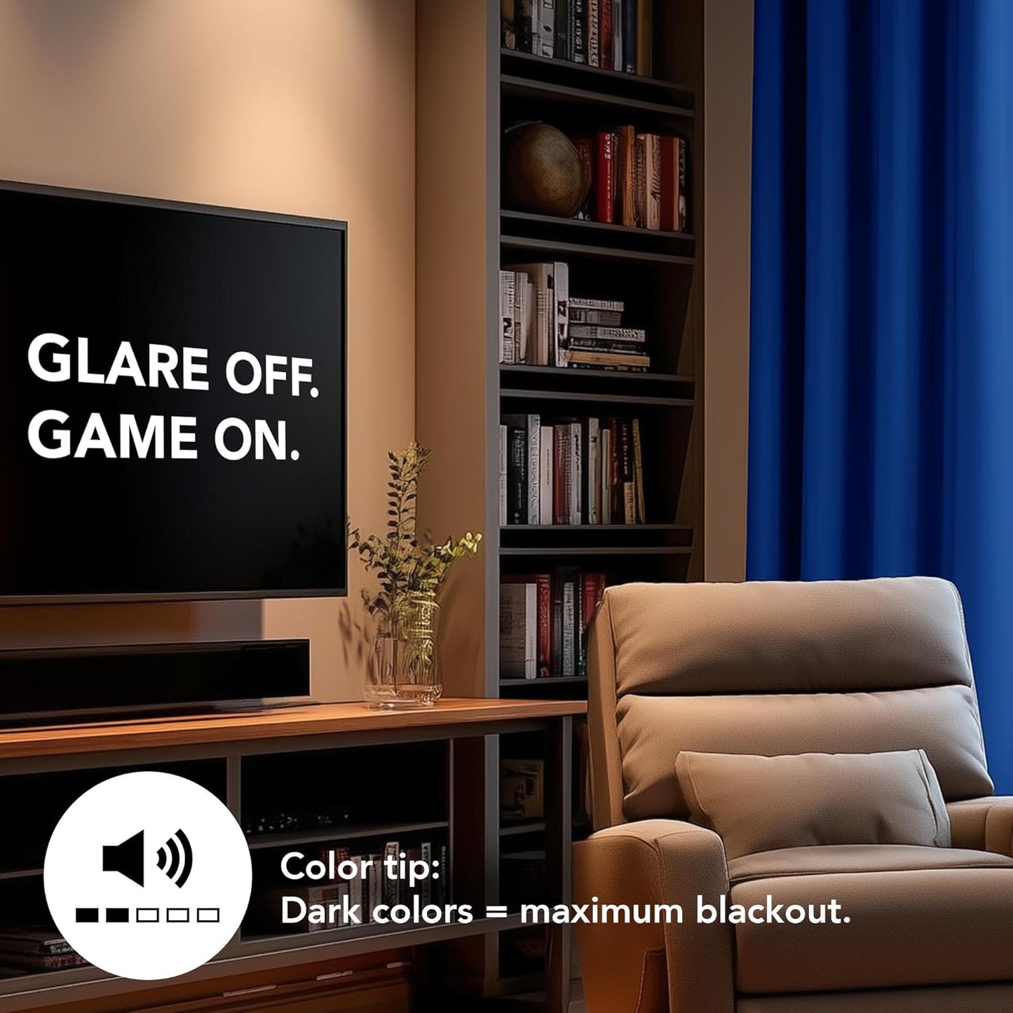 Deconovo Blackout Curtains for Bedroom – Set of 2 52W x 84L Inch Thermal Insulated & Noise Reducing Panels–Home Window Room Darkening Sustainable Grommet Drapes for Living Room and Nursery, Royal Blue