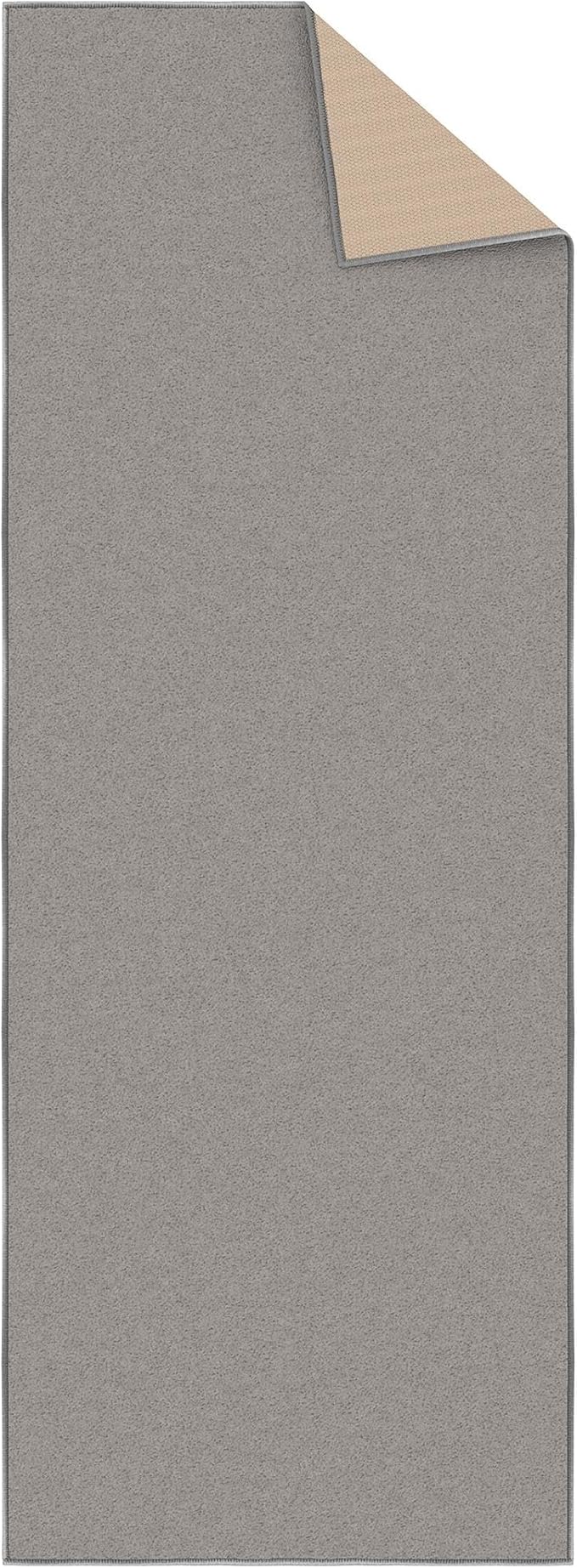 Ottomanson Hallway Runner Rug 2'2" x 6' Non Slip Solid Area Rugs Easy to Clean Laundry Rug Runner Durable & Pet Friendly Floor Carpet Runners for Hallways Entryway Living Room Kitchen, Gray