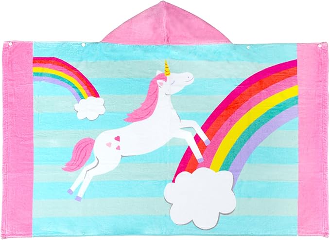 Kids Bath Towels, Kids Towel Girls Boys Hooded Beach,Bathroom,Pool Swim Towels 30 × 50 INCH Large Size Ultra Absorbent Cute Cartoon Animal Full Vitality 100% Cotton Wearable Wrap for Child