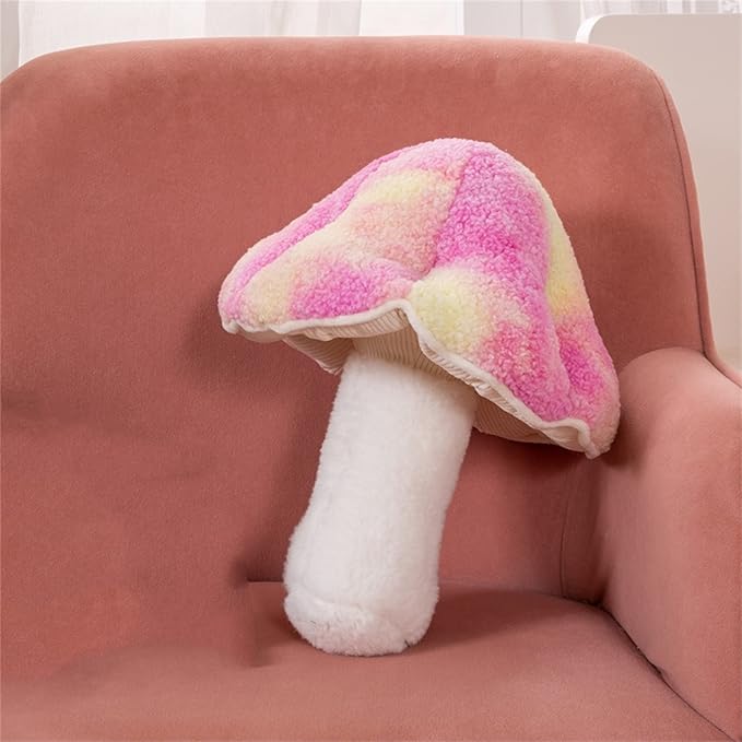 Mushroom Pillow Floor Pillow Sofa Cushion Home Decoration Reading Pillow (32cm, Pink)