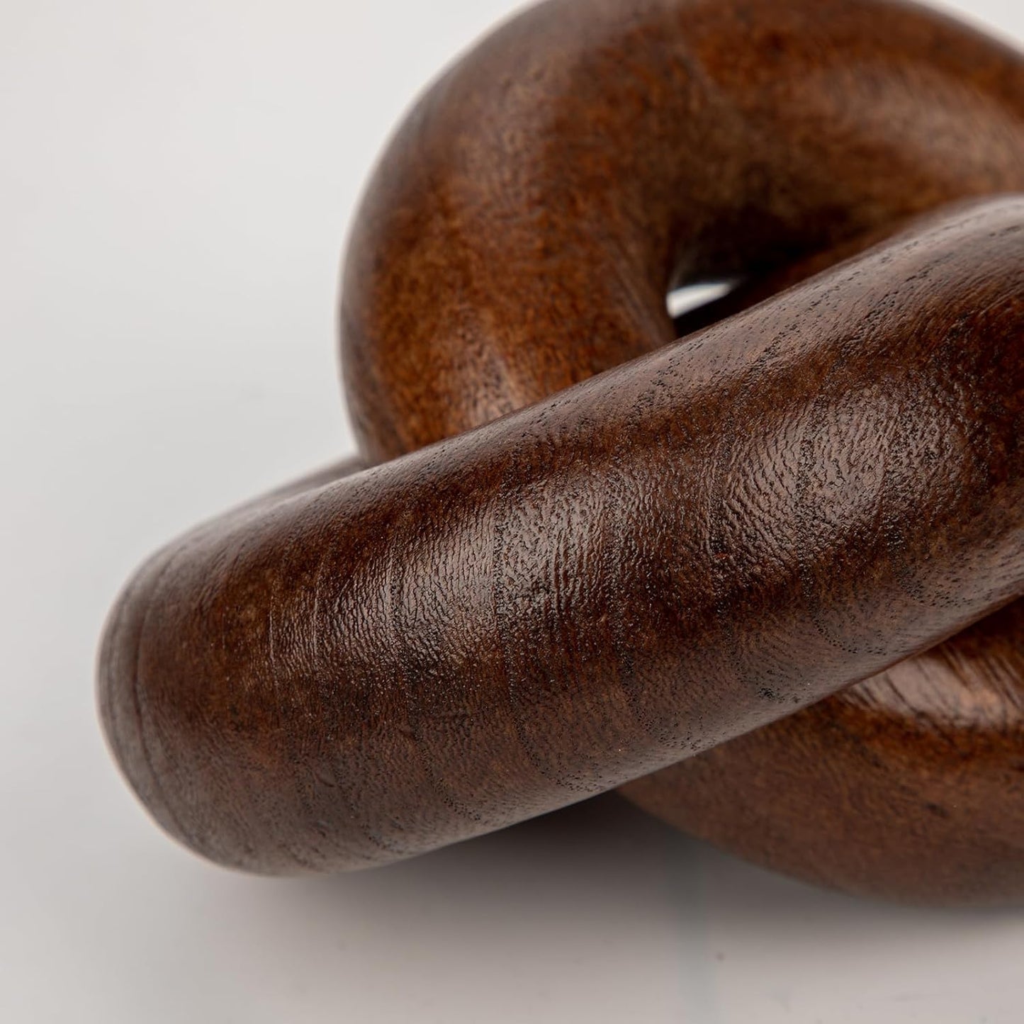 Table Decor Handcrafted Wooden Knot Sculpture Decor – Modern Nordic Style Decorative Accent for Home, Office, Shelf, and Console Table – Dark Walnut Finish, 7"x4.7"