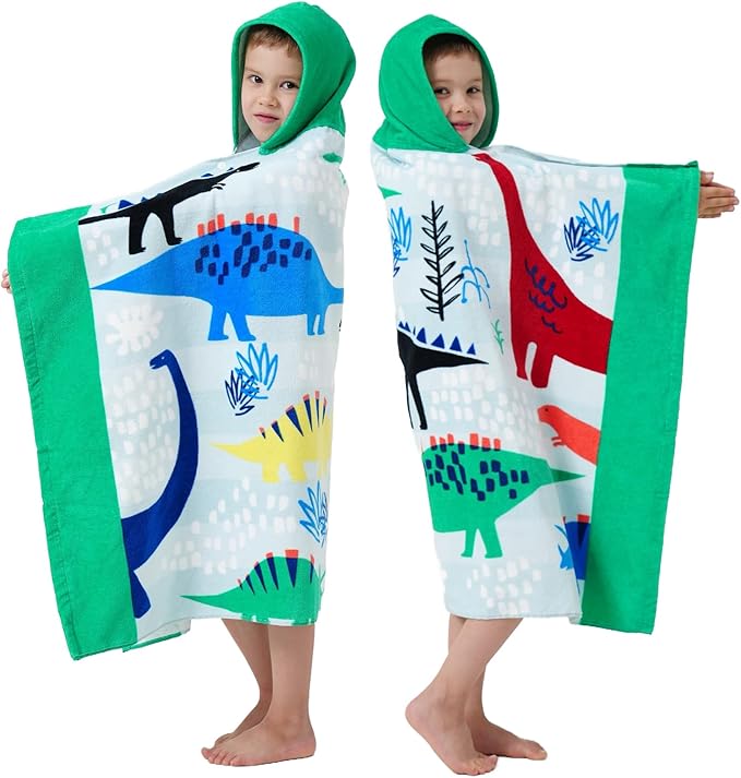 Kids Bath Towels, Kids Towel Girls Boys Hooded Beach,Bathroom,Pool Swim Towels 30 × 50 INCH Large Size Ultra Absorbent Cute Cartoon Animal Full Vitality 100% Cotton Wearable Wrap for Child