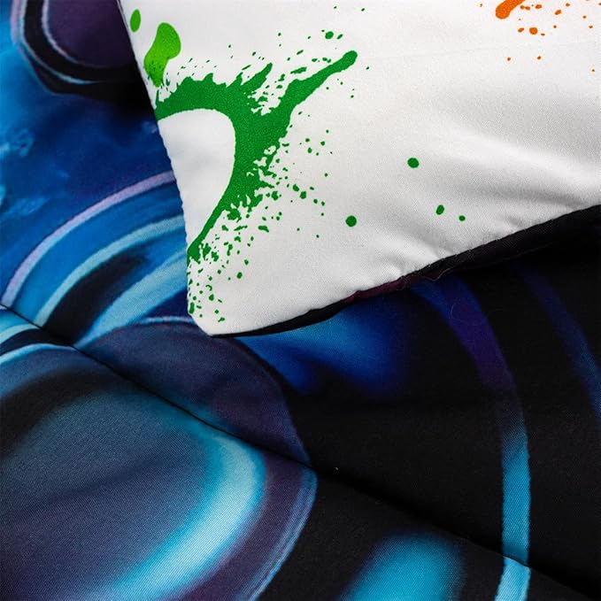 NTBED Game Console Comforter Set for Boys Girls Kids Space Universe 3D Gaming Bed Lightweight Microfiber Gamer Bedding Sets (Multi, Twin)