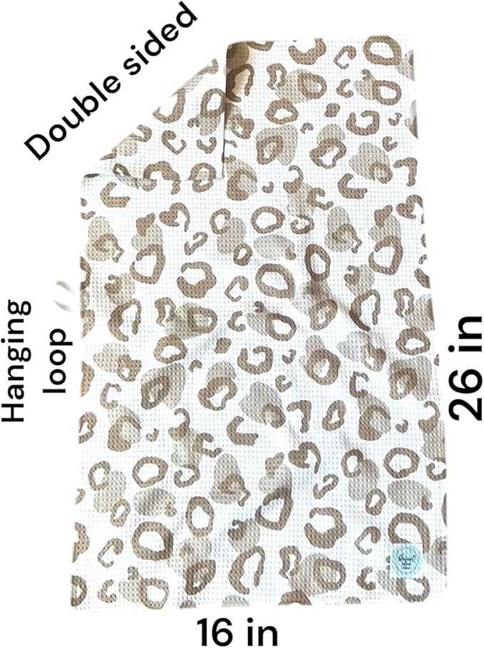 || 2 Pack Double Sided || Waffle Weave Microfiber || Tea Towels || Highly Absorbent || Hanging Loop || Dish Cloths || Modern || Designer Prints || Double Sided || Cheetah & Stripes